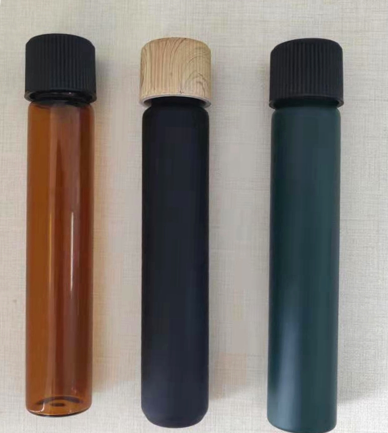 Eco-Friendly Glass Pre Roll Joint Tube Bamboo Lid Glass Tubes For Pre Roll With Cap Doob Tube