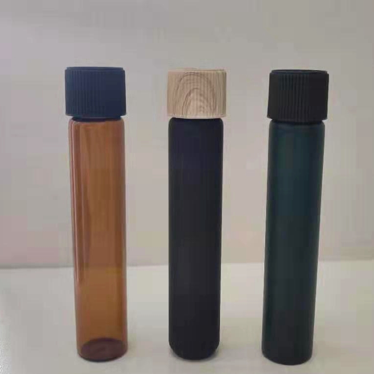 Eco-Friendly Glass Pre Roll Joint Tube Bamboo Lid Glass Tubes For Pre Roll With Cap Doob Tube