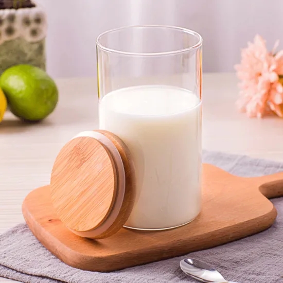 Eco-Friendly High Borosilicate Glass Jar Glass Storage Jar with Wood Lid