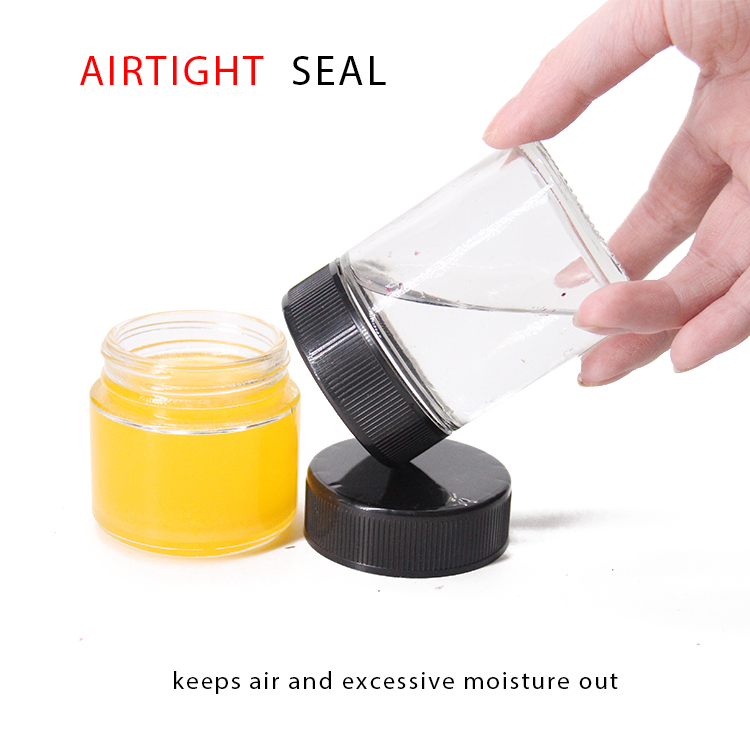 Eco-Friendly Honey Storage Packaging Container Glass Jar And Bottles Set With Black Lid