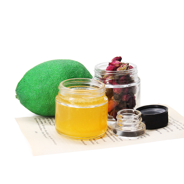 Eco-Friendly Honey Storage Packaging Container Glass Jar And Bottles Set With Black Lid