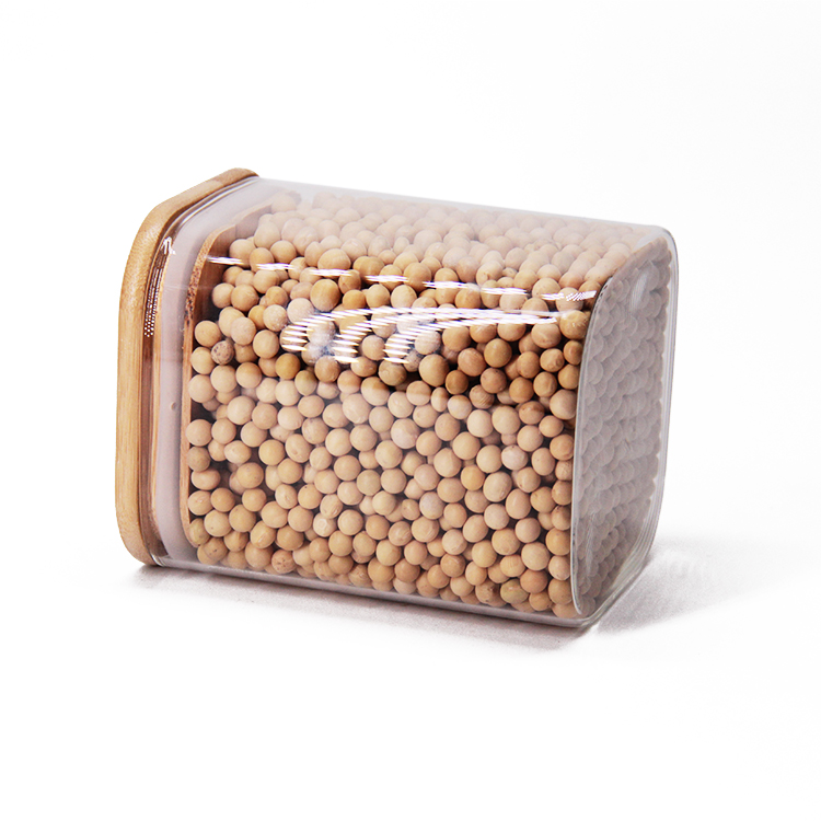 Eco-Friendly Kitchen Round Square High Borosilicate Glass Food Storage Jar With Bamboo Lids