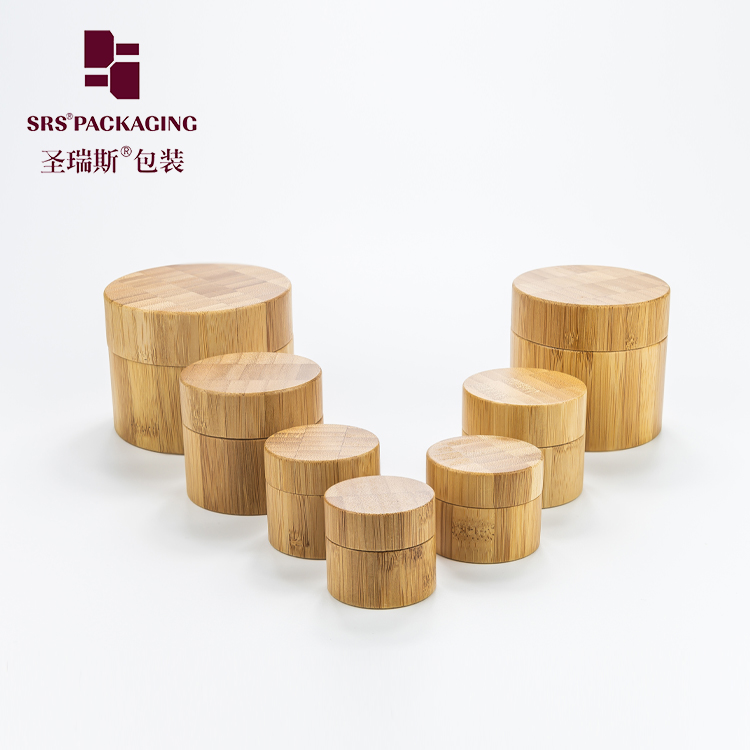Eco Friendly Laser Engraving 15ml 30ml 50ml 100ml 200ml 250ml Cosmetic Cream Bamboo Jar