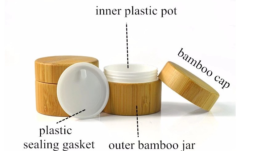 Eco Friendly Laser Engraving 15ml 30ml 50ml 100ml 200ml 250ml Cosmetic Cream Bamboo Jar
