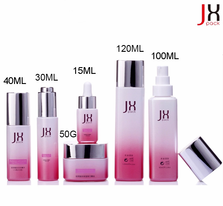 Eco-Friendly Recyclable 20ml 30ml 100ml Glass Cosmetic Lotion Pump Packaging/Bottle/Jar For Skin Care Cream