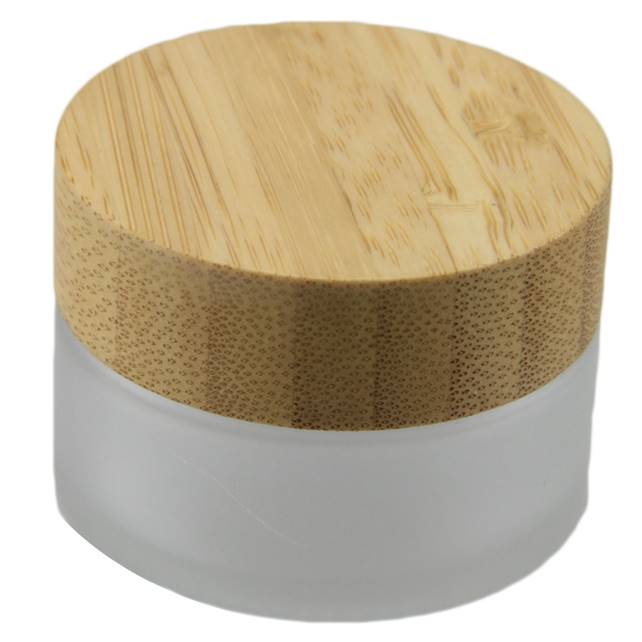 Eco Friendly Reusable Empty Plastic Cosmetic Makeup Containers, Skin Care Cream Glass Bottles Jar With Bamboo Lid