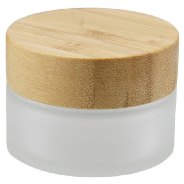Eco Friendly Reusable Empty Plastic Cosmetic Makeup Containers, Skin Care Cream Glass Bottles Jar With Bamboo Lid