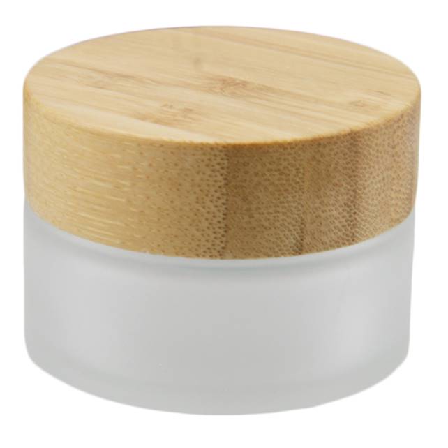 Eco Friendly Reusable Empty Plastic Cosmetic Makeup Containers, Skin Care Cream Glass Bottles Jar With Bamboo Lid