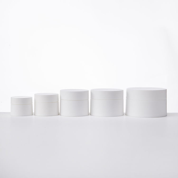 Eco Friendly Round White Plastic PP Frosted 30g 1oz Cosmetic Packaging Jar with Gasket