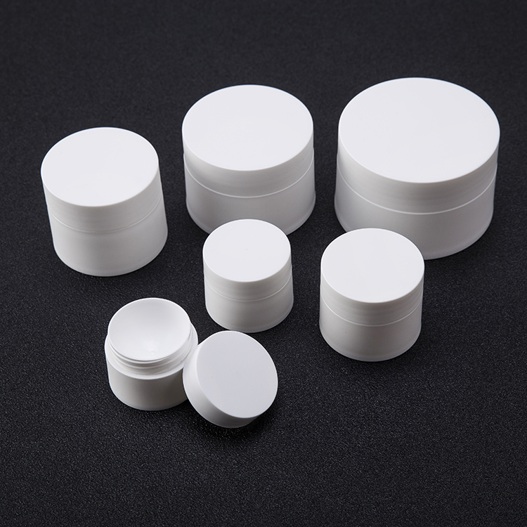 Eco Friendly Round White Plastic PP Frosted 30g 1oz Cosmetic Packaging Jar with Gasket