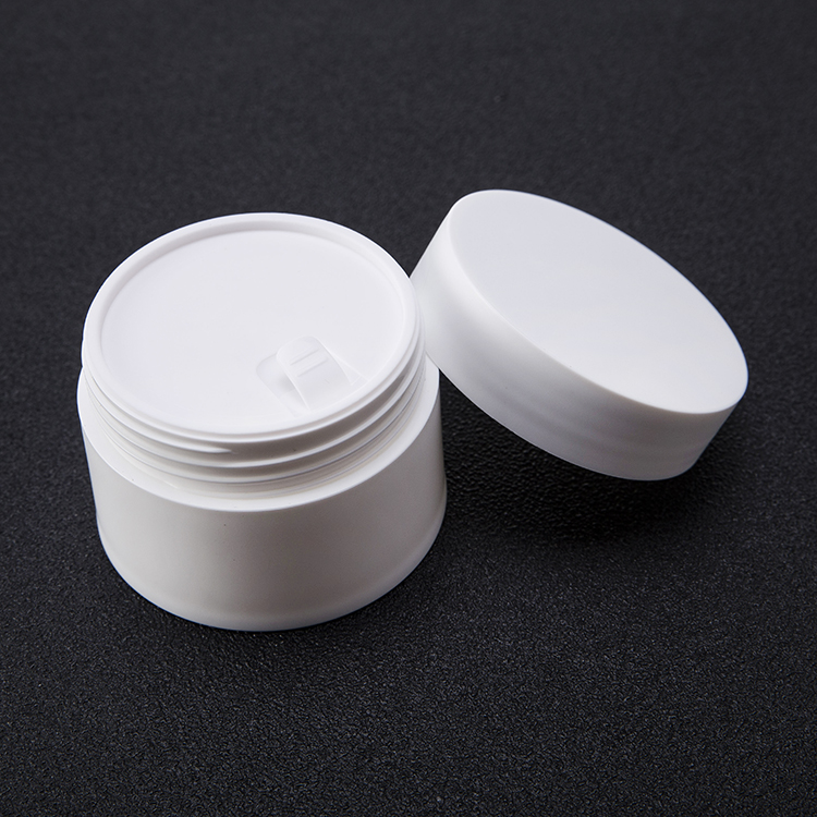 Eco Friendly Round White Plastic PP Frosted 30g 1oz Cosmetic Packaging Jar with Gasket
