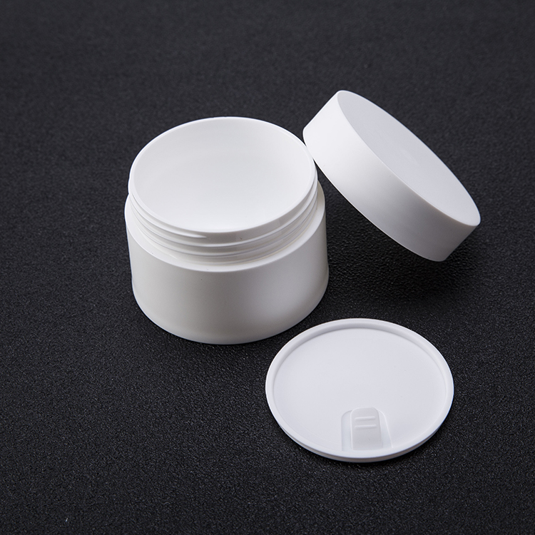 Eco Friendly Round White Plastic PP Frosted 30g 1oz Cosmetic Packaging Jar with Gasket