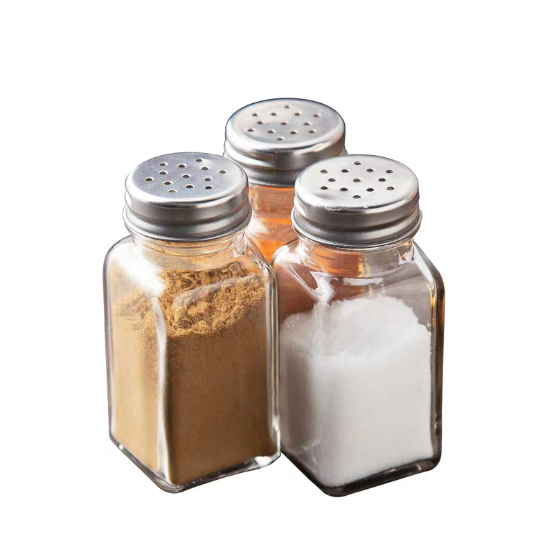 Eco-Friendly Salt And Pepper Shakers Wholesale Mason Condiment Bottles Spice Jar Set Seasoning Pepper Glass Storage Jar Spice