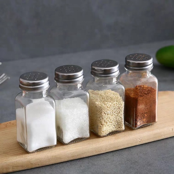 Eco-Friendly Salt And Pepper Shakers Wholesale Mason Condiment Bottles Spice Jar Set Seasoning Pepper Glass Storage Jar Spice