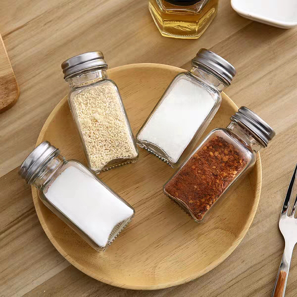 Eco-Friendly Salt And Pepper Shakers Wholesale Mason Condiment Bottles Spice Jar Set Seasoning Pepper Glass Storage Jar Spice