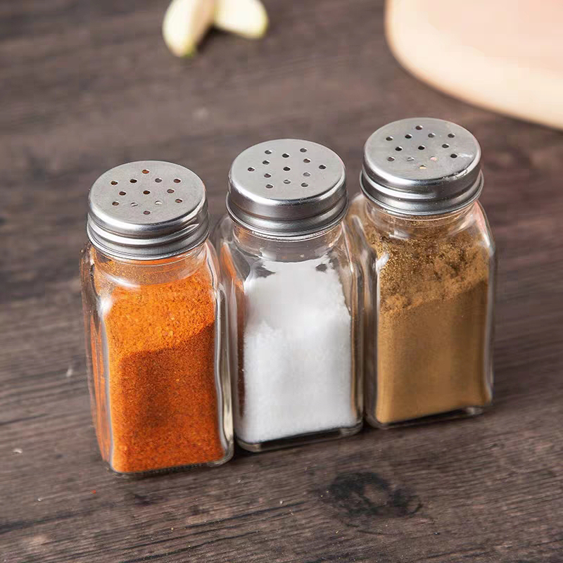 Eco-Friendly Salt And Pepper Shakers Wholesale Mason Condiment Bottles Spice Jar Set Seasoning Pepper Glass Storage Jar Spice