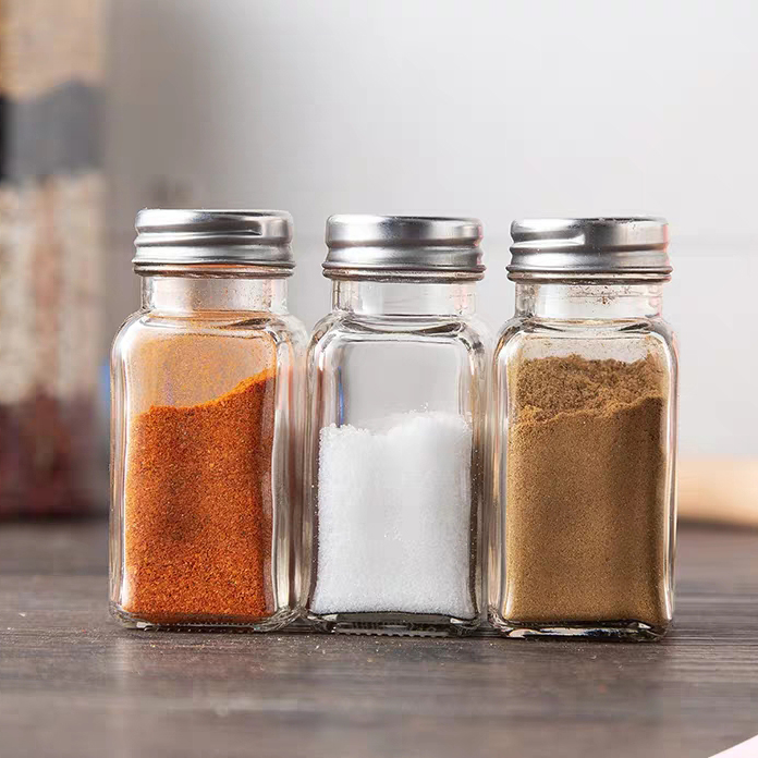 Eco-Friendly Salt And Pepper Shakers Wholesale Mason Condiment Bottles Spice Jar Set Seasoning Pepper Glass Storage Jar Spice
