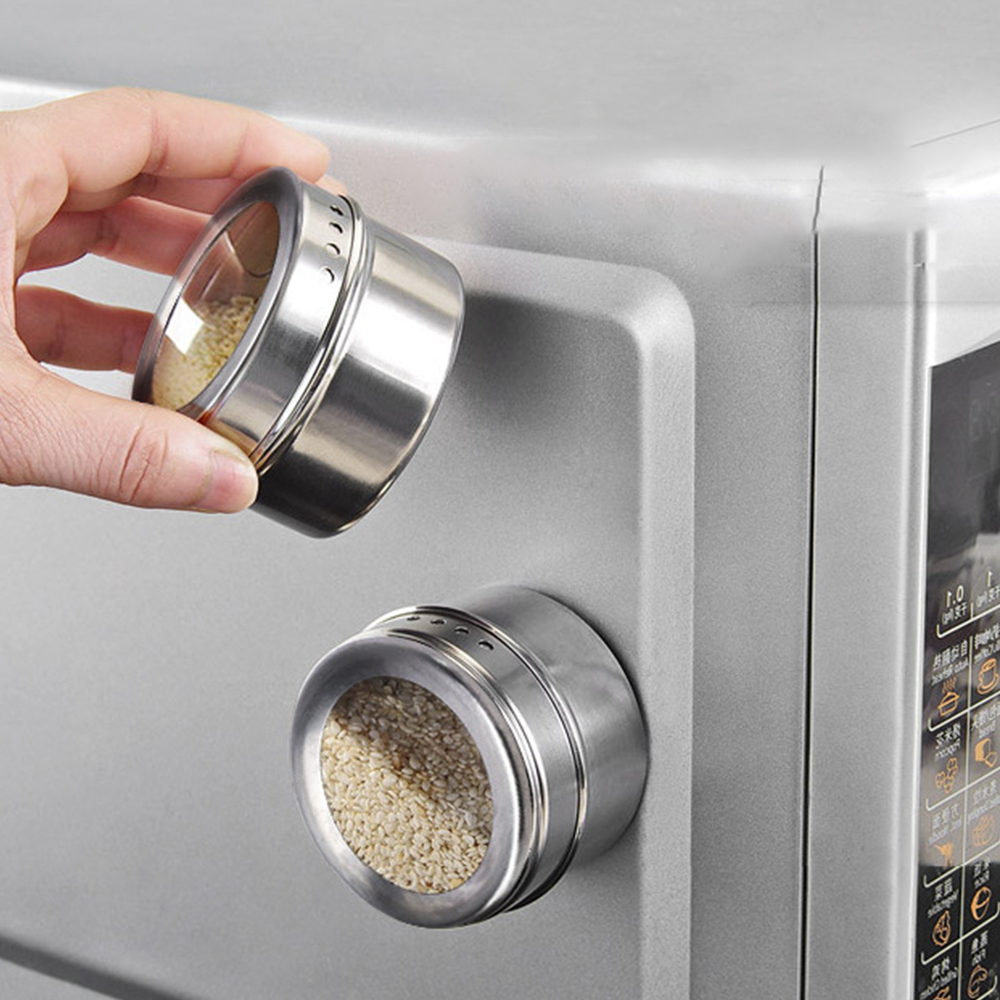 Eco-Friendly Stainless Steel Stainless Steel Magnetic Tin Containers Spice Jar, Wholesale Magnetic Metal Magnet Set Box