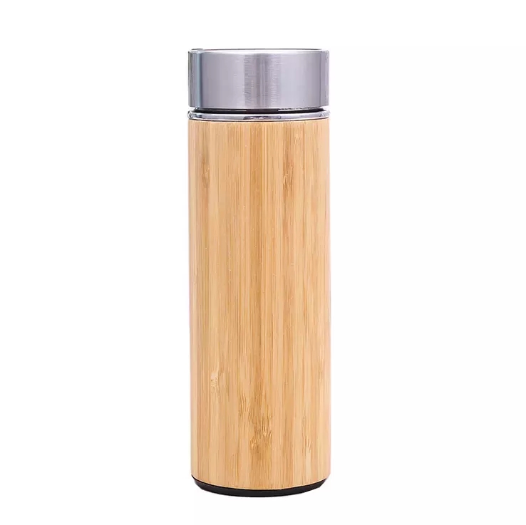 Eco-Friendly Vacuum Flask Stainless Steel Bamboo Water Bottle With Infuser