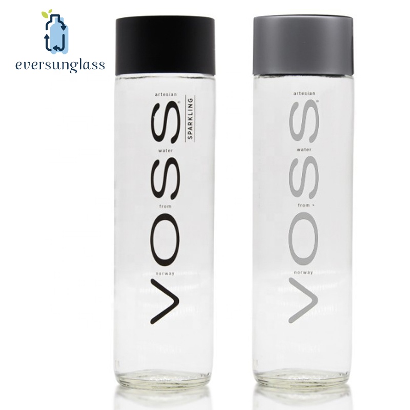 Eco Friendly Voss Glass Water Bottle 500ml Empty Clear Glass Water Bottle For Water Customized Logo