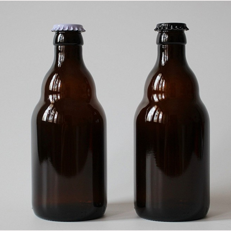 Eco- Friendly Wholesale High Quality 330ml Beer Glass Bottle With Crown Cap Custom Support