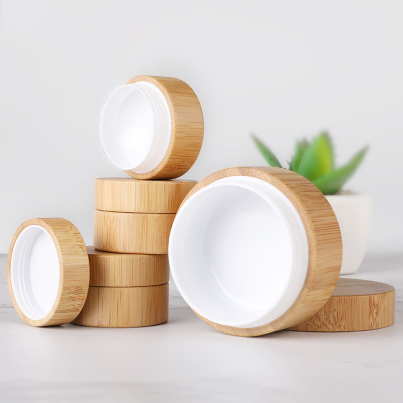 Eco-Friendly bamboo face cream jar body care cream jar For Cosmetic