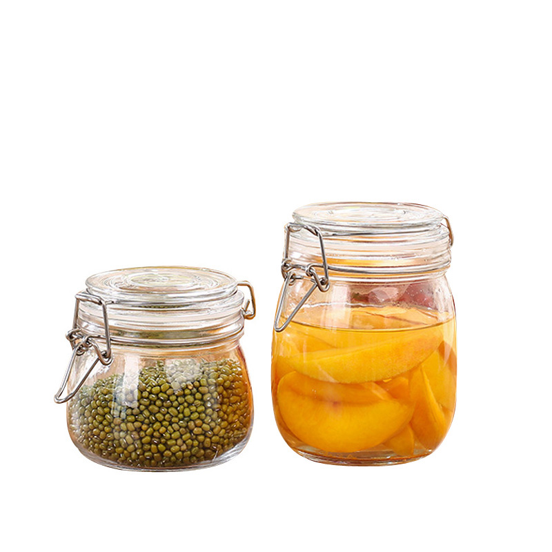 Eco-Friendly clear honey glass storage jar with lid