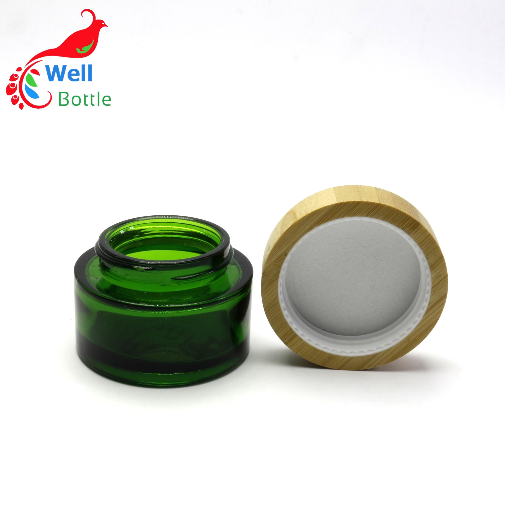 Eco Friendly glass jar with bamboo lid 50g BJ-153R