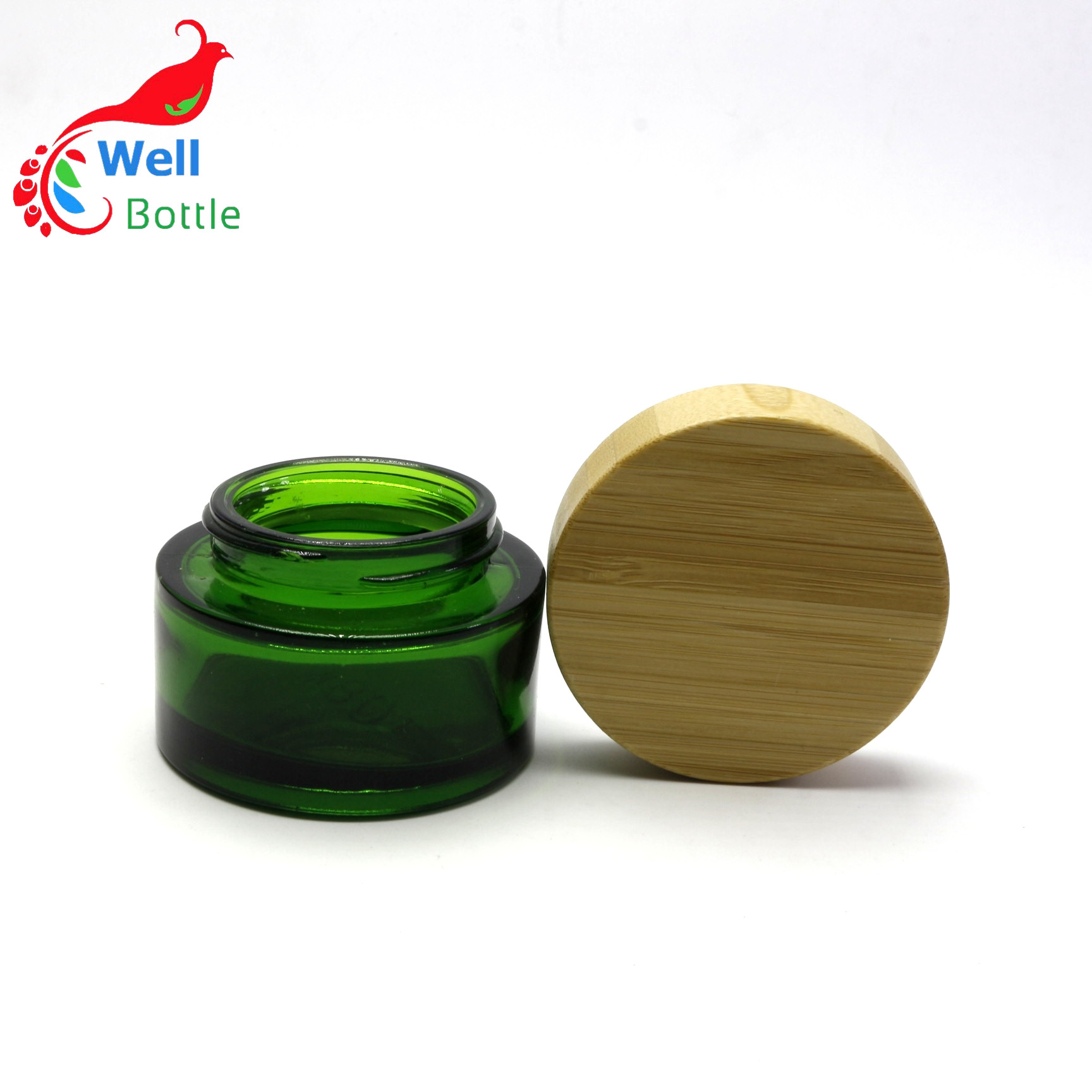 Eco Friendly glass jar with bamboo lid 50g BJ-153R