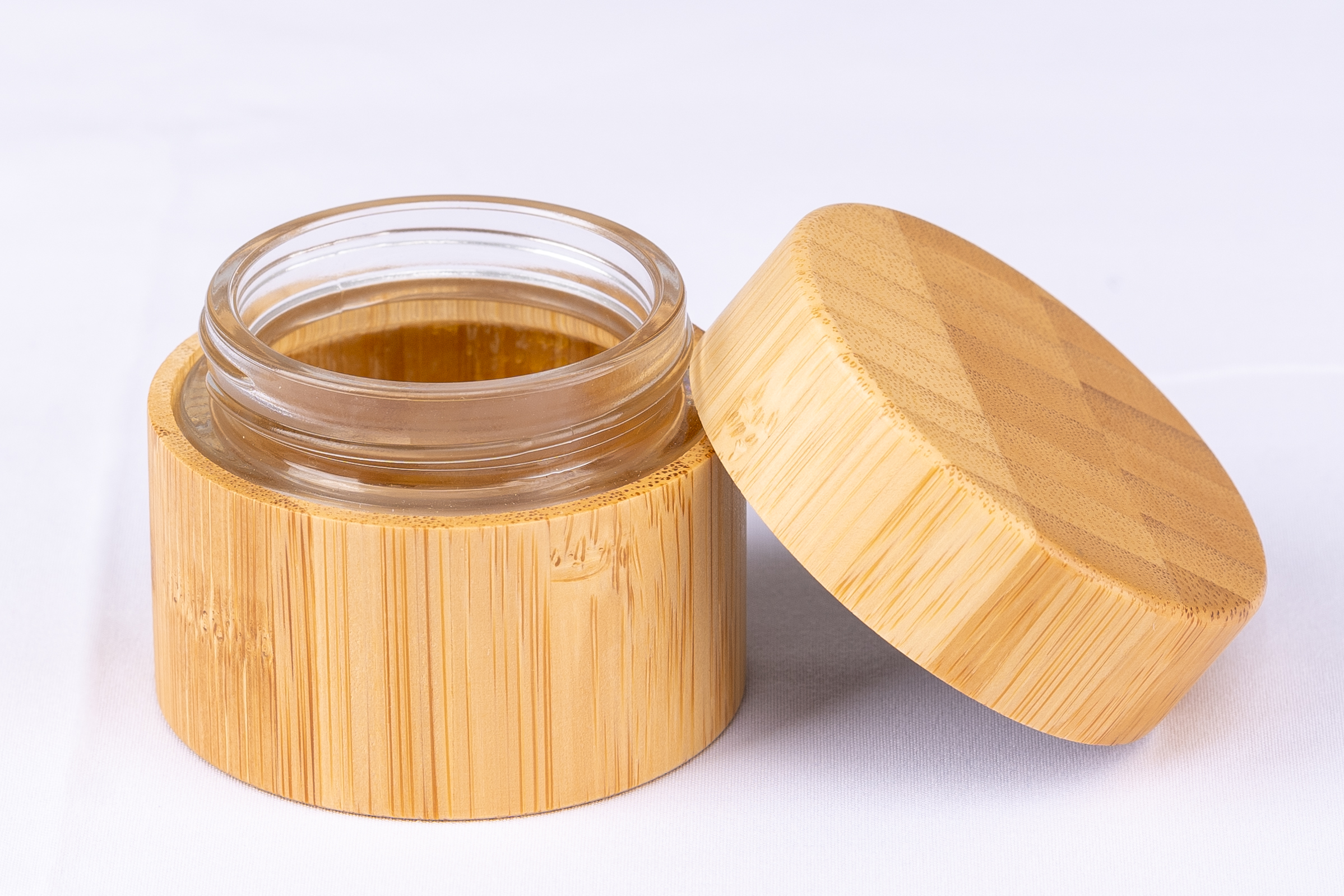 Eco friend 0.5 oz 1 oz 1.7 oz cosmetic body butter container lotion cream gel bamboo plastic lining jar with lid