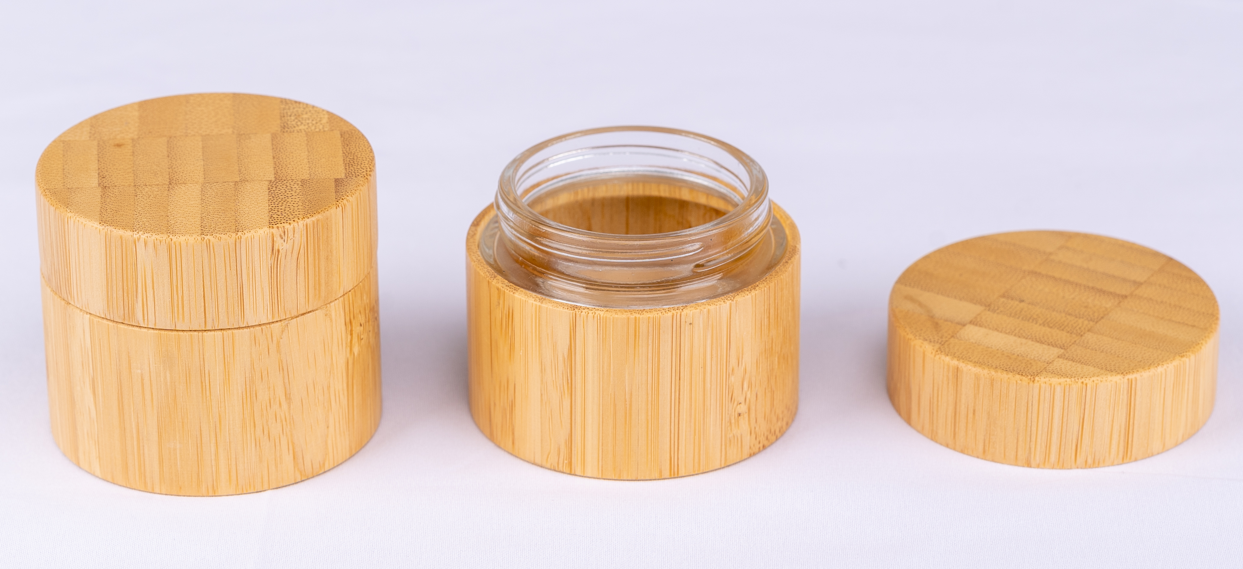 Eco friend 0.5 oz 1 oz 1.7 oz cosmetic body butter container lotion cream gel bamboo plastic lining jar with lid