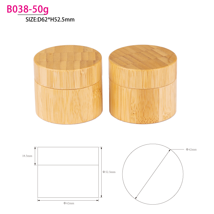 Eco friend 0.5 oz 1 oz 1.7 oz cosmetic body butter container lotion cream gel bamboo plastic lining jar with lid
