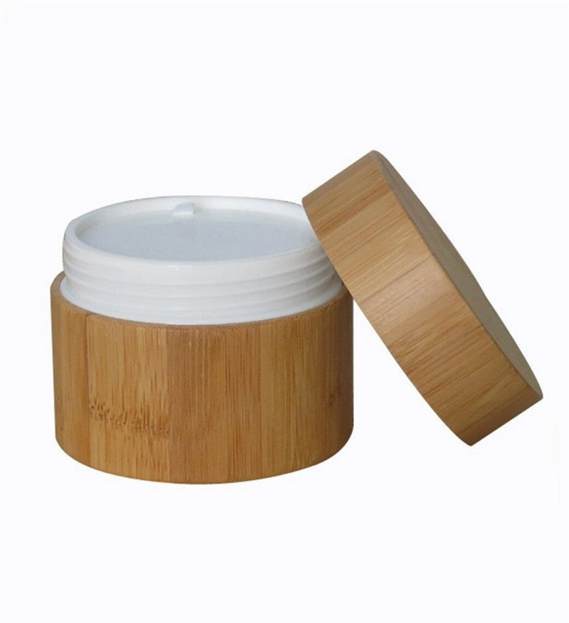 Eco friend 0.5oz 1oz 1.7oz cosmetic body butter containers face lotion cream gel bamboo plastic liner jars with lids