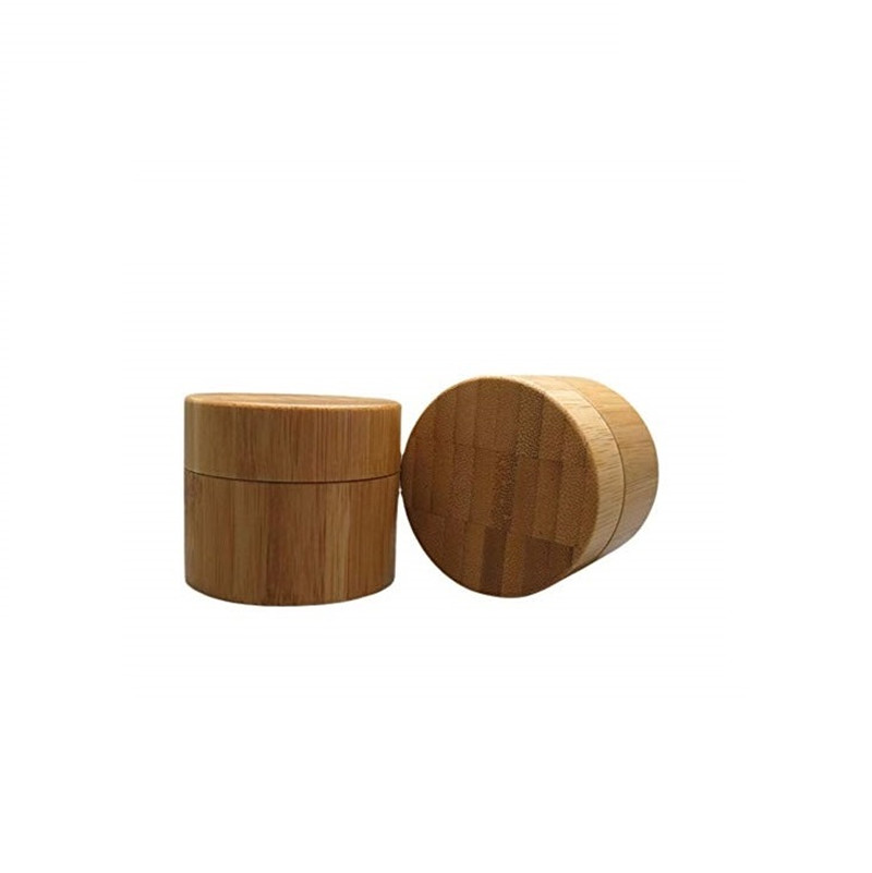 Eco friend 0.5oz 1oz 1.7oz cosmetic body butter containers face lotion cream gel bamboo plastic liner jars with lids
