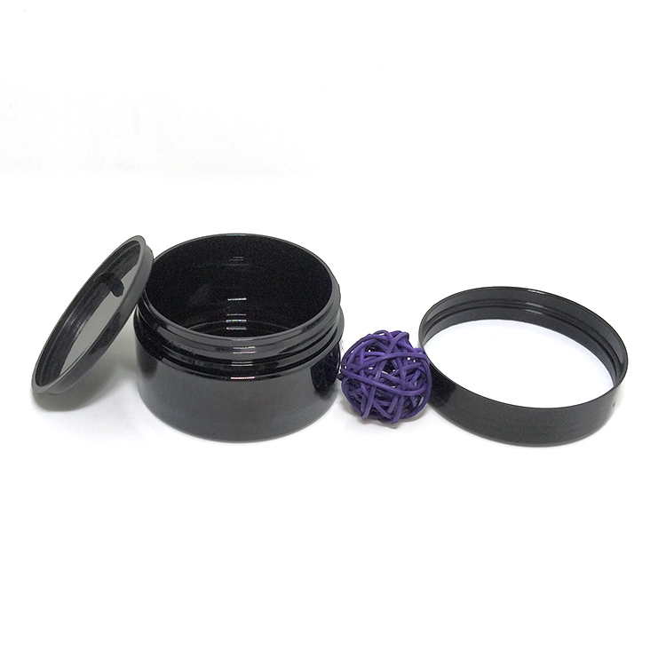 Eco-friendly 100ml 250ml 300ml black empty jar body butter containers for cosmetics