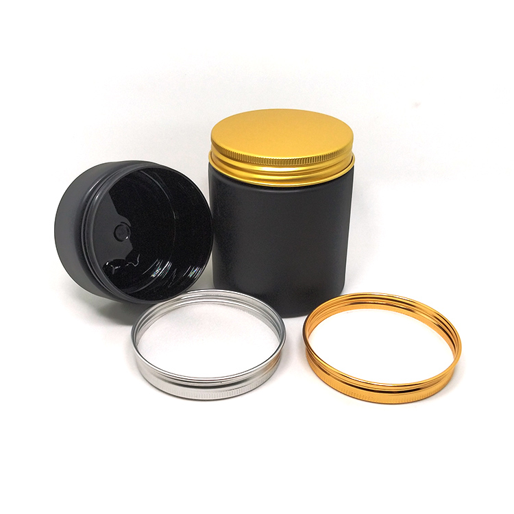 Eco-friendly 100ml 250ml 300ml matte black plastic cosmetics containers for body butter