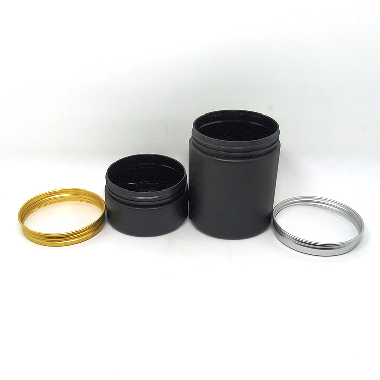 Eco-friendly 100ml 250ml 300ml matte black plastic cosmetics containers for body butter