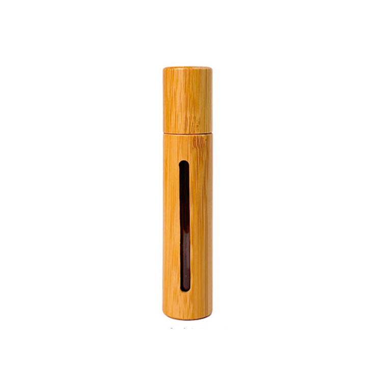 Eco-friendly 15ml 20ml bamboo glass roll on bottle lip oil glass bottle