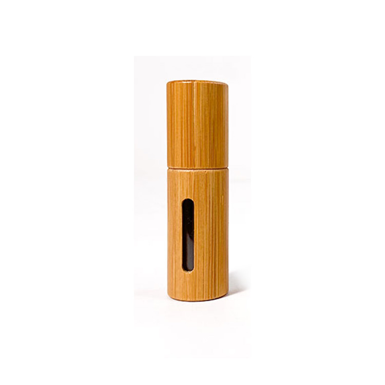 Eco-friendly 15ml 20ml bamboo glass roll on bottle lip oil glass bottle