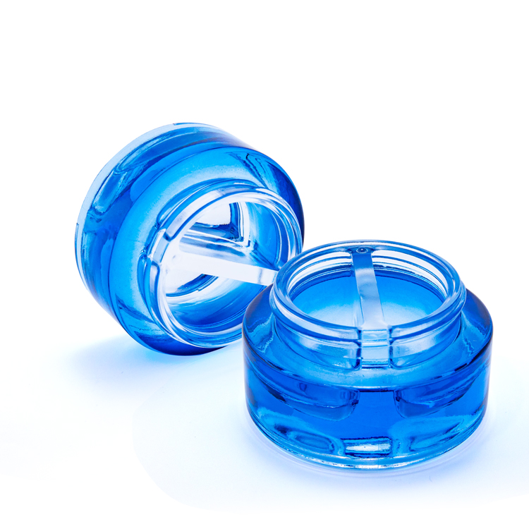 Eco friendly 20 g 85 gram round cosmetic containers double chambers skincare cream glass jars for sale