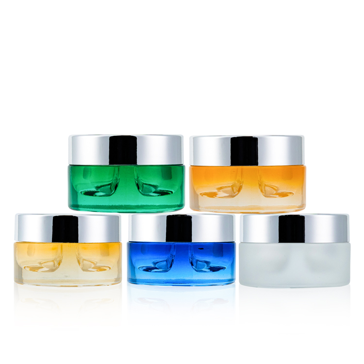 Eco friendly 20 g 85 gram round cosmetic containers double chambers skincare cream glass jars for sale