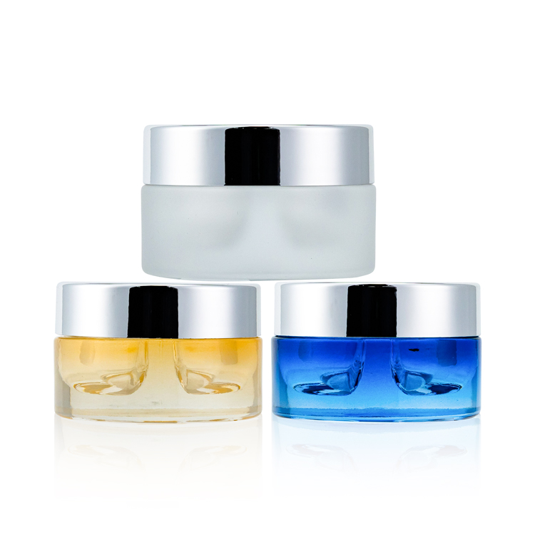 Eco friendly 20 g 85 gram round cosmetic containers double chambers skincare cream glass jars for sale