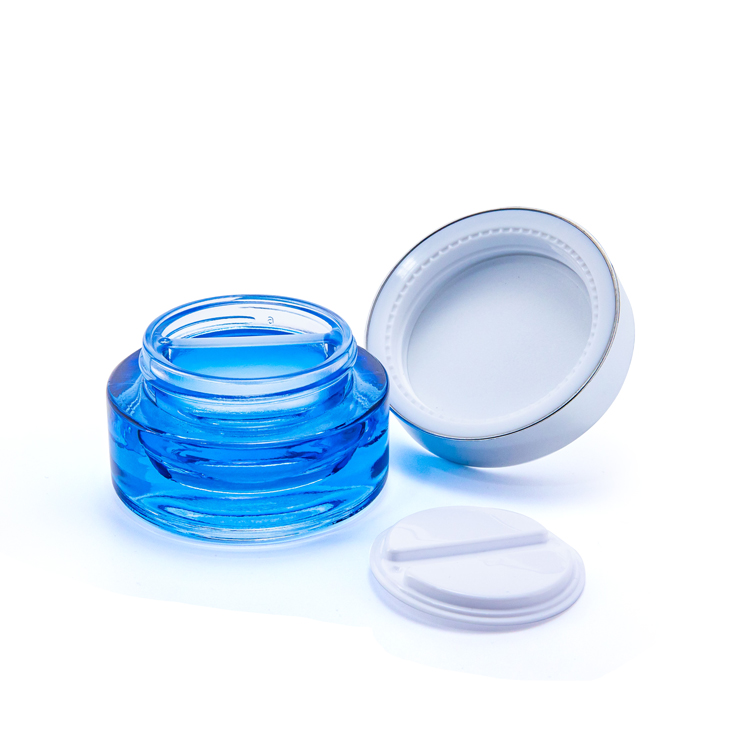 Eco friendly 20 g 85 gram round cosmetic containers double chambers skincare cream glass jars for sale