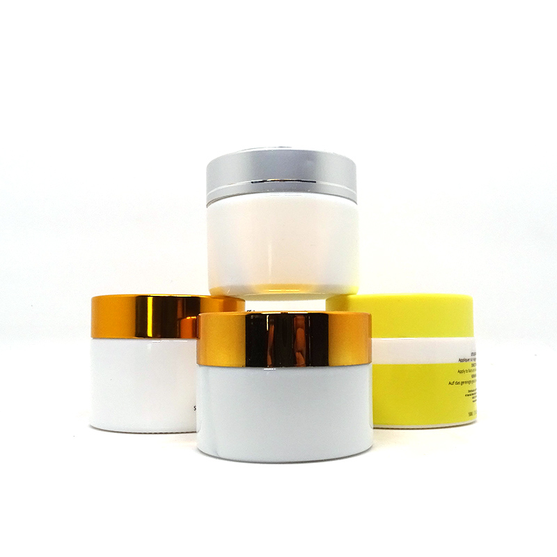 Eco-friendly 20g 30g 50g 100g Flat Cream Cosmetic Container Frosted Round Glass Cream Jar White porcelain Jar for Skincare