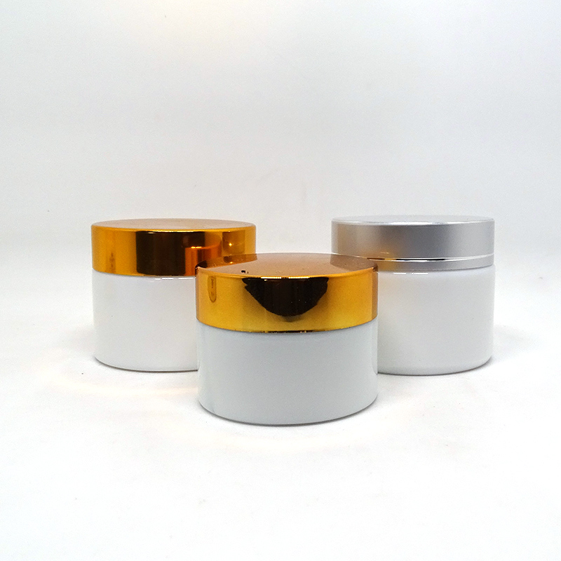 Eco-friendly 20g 30g 50g 100g Flat Cream Cosmetic Container Frosted Round Glass Cream Jar White porcelain Jar for Skincare