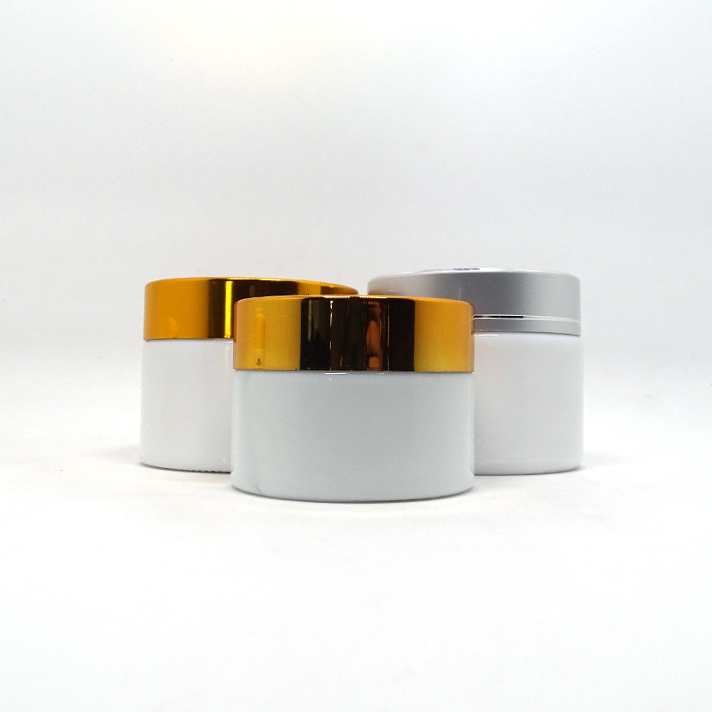 Eco-friendly 20g 30g 50g 100g Flat Cream Cosmetic Container Frosted Round Glass Cream Jar White porcelain Jar for Skincare