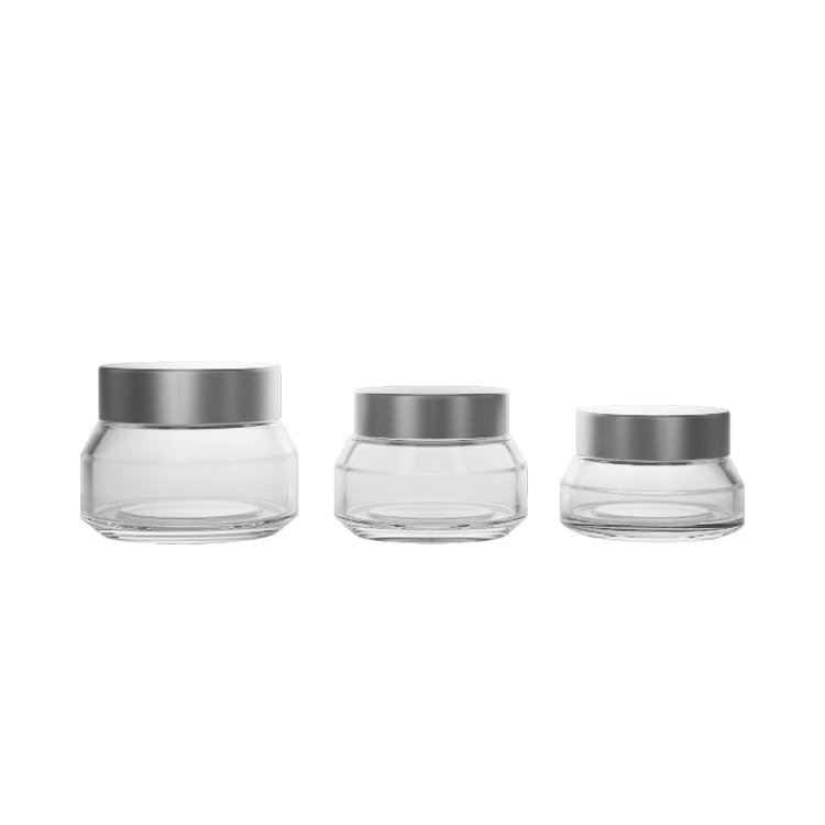 Eco-friendly 20g 30g 50g Cream Cosmetic Container Round Clear Glass Cream Jar For Skincare