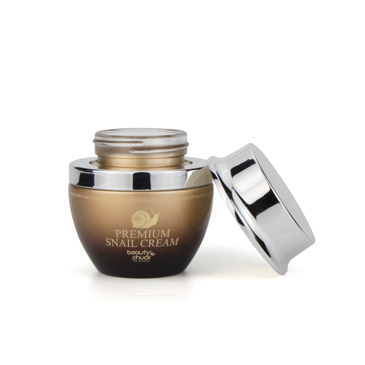 Eco friendly 20g 30g 50g empty round skin care cream cosmetic glass containers with gold plastic cap for makeup