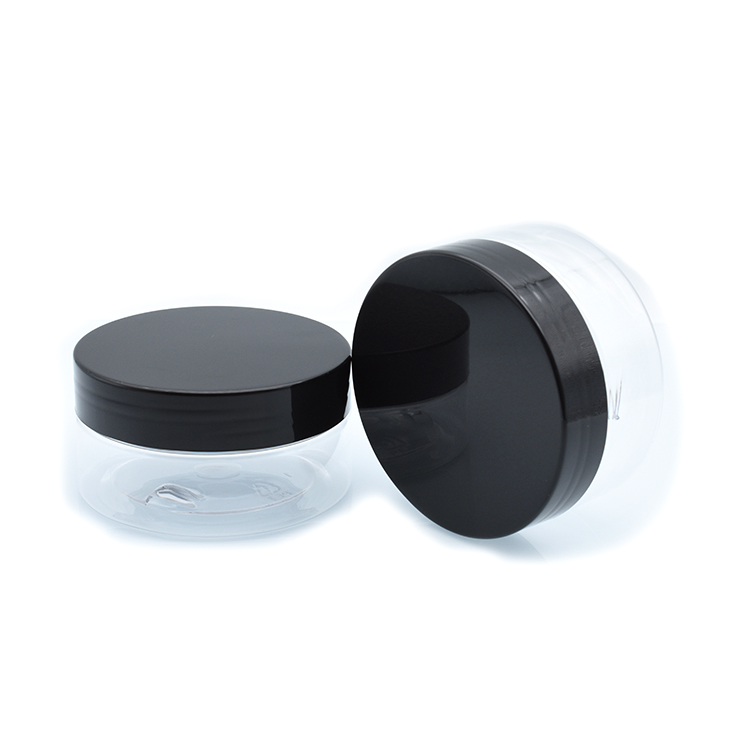 Eco-friendly 30g 50g 60g 100g clear transparent plastic pet cosmetic cream jar plastic jar 150g plastic jar with aluminum lid