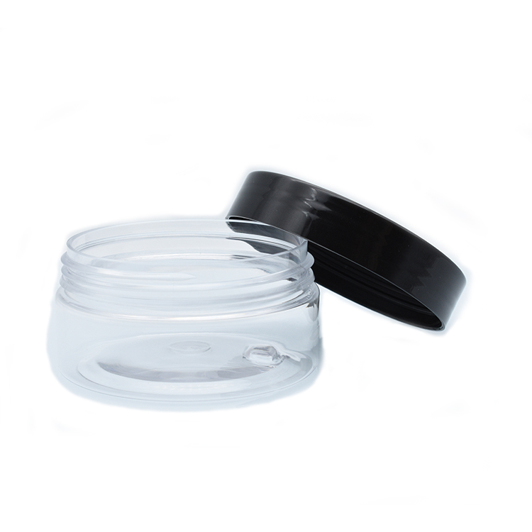 Eco-friendly 30g 50g 60g 100g clear transparent plastic pet cosmetic cream jar plastic jar 150g plastic jar with aluminum lid